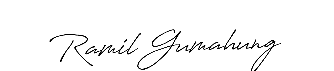 Create a beautiful signature design for name Ramil Gumahung. With this signature (Antro_Vectra_Bolder) fonts, you can make a handwritten signature for free. Ramil Gumahung signature style 7 images and pictures png