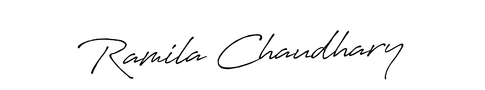 It looks lik you need a new signature style for name Ramila Chaudhary. Design unique handwritten (Antro_Vectra_Bolder) signature with our free signature maker in just a few clicks. Ramila Chaudhary signature style 7 images and pictures png