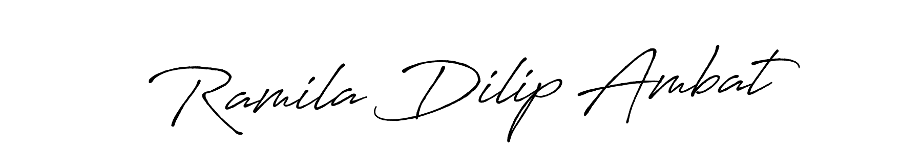 How to make Ramila Dilip Ambat name signature. Use Antro_Vectra_Bolder style for creating short signs online. This is the latest handwritten sign. Ramila Dilip Ambat signature style 7 images and pictures png