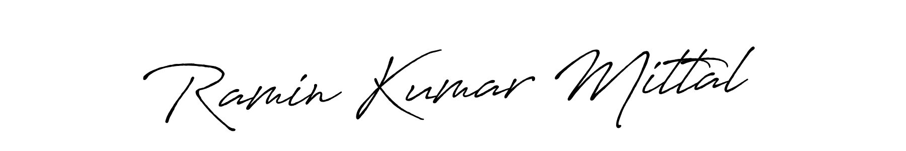 Make a beautiful signature design for name Ramin Kumar Mittal. With this signature (Antro_Vectra_Bolder) style, you can create a handwritten signature for free. Ramin Kumar Mittal signature style 7 images and pictures png