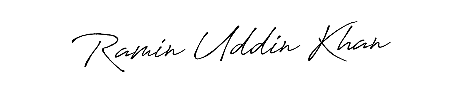 Ramin Uddin Khan stylish signature style. Best Handwritten Sign (Antro_Vectra_Bolder) for my name. Handwritten Signature Collection Ideas for my name Ramin Uddin Khan. Ramin Uddin Khan signature style 7 images and pictures png