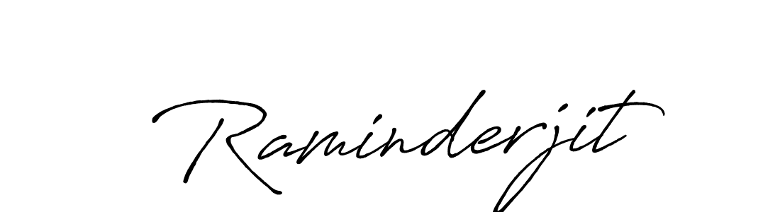 Design your own signature with our free online signature maker. With this signature software, you can create a handwritten (Antro_Vectra_Bolder) signature for name Raminderjit. Raminderjit signature style 7 images and pictures png