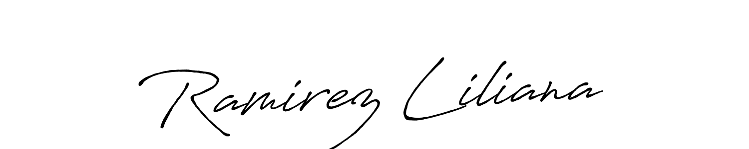 Similarly Antro_Vectra_Bolder is the best handwritten signature design. Signature creator online .You can use it as an online autograph creator for name Ramirez Liliana. Ramirez Liliana signature style 7 images and pictures png