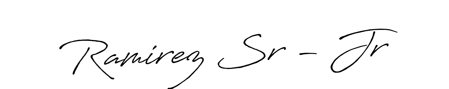 Create a beautiful signature design for name Ramirez Sr - Jr. With this signature (Antro_Vectra_Bolder) fonts, you can make a handwritten signature for free. Ramirez Sr - Jr signature style 7 images and pictures png