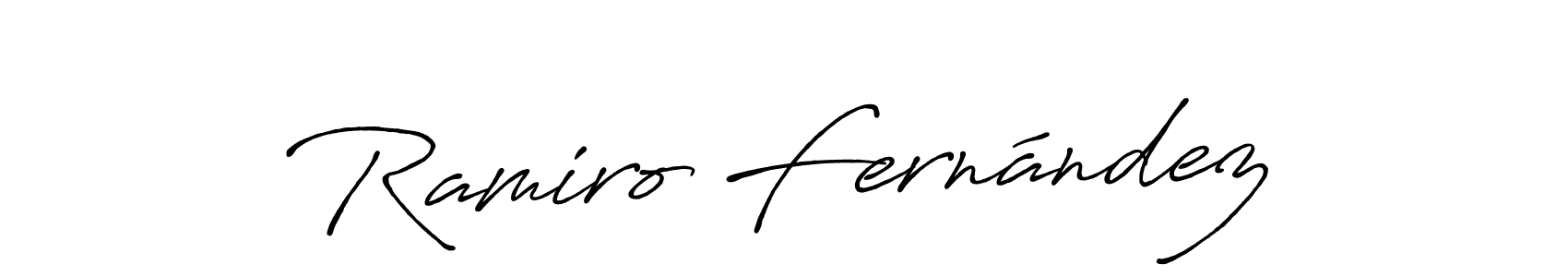 The best way (Antro_Vectra_Bolder) to make a short signature is to pick only two or three words in your name. The name Ramiro Fernández include a total of six letters. For converting this name. Ramiro Fernández signature style 7 images and pictures png