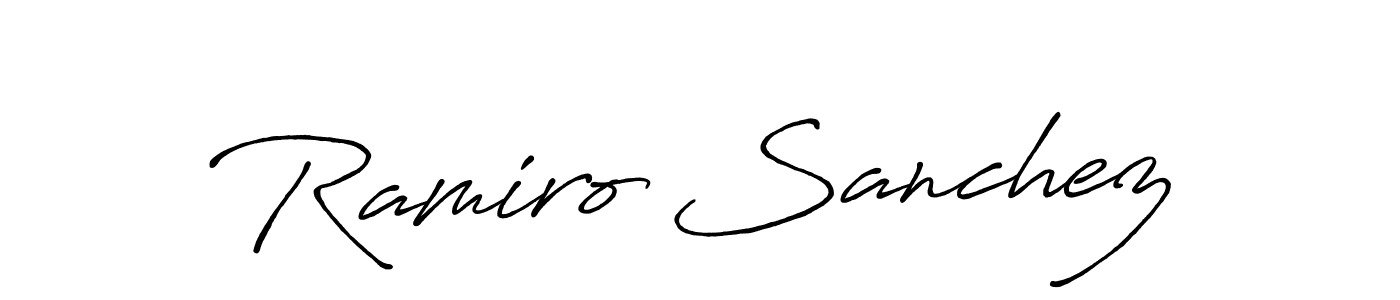 Use a signature maker to create a handwritten signature online. With this signature software, you can design (Antro_Vectra_Bolder) your own signature for name Ramiro Sanchez. Ramiro Sanchez signature style 7 images and pictures png