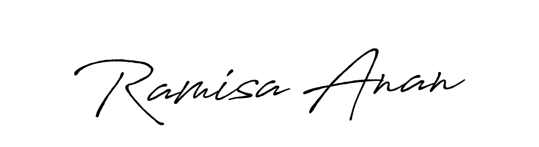 You should practise on your own different ways (Antro_Vectra_Bolder) to write your name (Ramisa Anan) in signature. don't let someone else do it for you. Ramisa Anan signature style 7 images and pictures png
