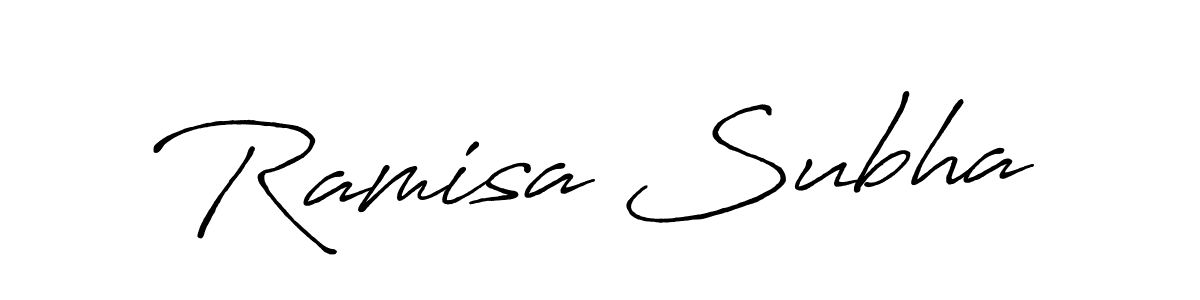 It looks lik you need a new signature style for name Ramisa Subha. Design unique handwritten (Antro_Vectra_Bolder) signature with our free signature maker in just a few clicks. Ramisa Subha signature style 7 images and pictures png