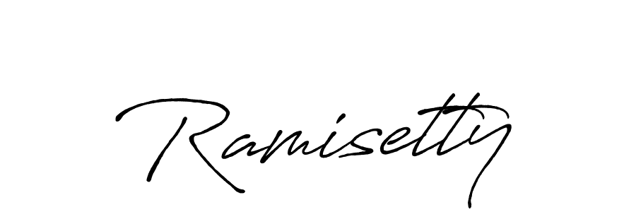 Use a signature maker to create a handwritten signature online. With this signature software, you can design (Antro_Vectra_Bolder) your own signature for name Ramisetty. Ramisetty signature style 7 images and pictures png