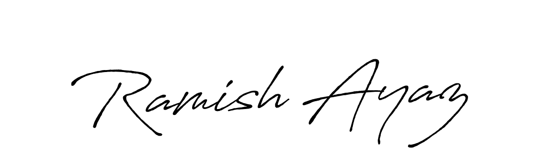 Also You can easily find your signature by using the search form. We will create Ramish Ayaz name handwritten signature images for you free of cost using Antro_Vectra_Bolder sign style. Ramish Ayaz signature style 7 images and pictures png