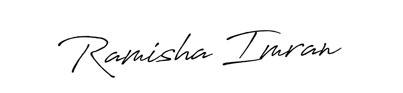 Use a signature maker to create a handwritten signature online. With this signature software, you can design (Antro_Vectra_Bolder) your own signature for name Ramisha Imran. Ramisha Imran signature style 7 images and pictures png