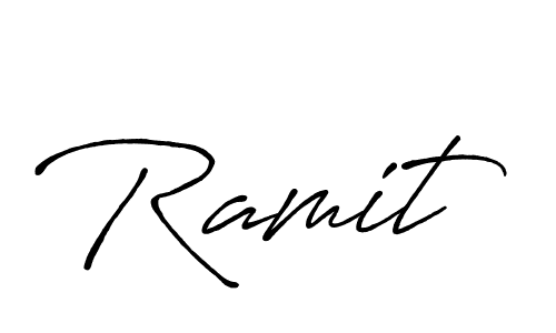 Also You can easily find your signature by using the search form. We will create Ramit name handwritten signature images for you free of cost using Antro_Vectra_Bolder sign style. Ramit signature style 7 images and pictures png