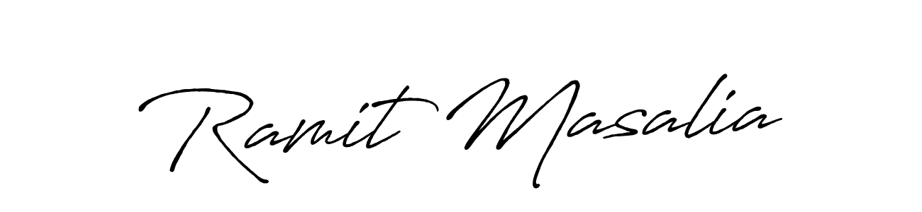 Use a signature maker to create a handwritten signature online. With this signature software, you can design (Antro_Vectra_Bolder) your own signature for name Ramit Masalia. Ramit Masalia signature style 7 images and pictures png