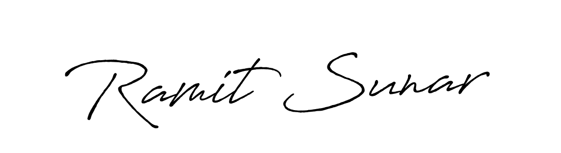 Make a beautiful signature design for name Ramit Sunar. With this signature (Antro_Vectra_Bolder) style, you can create a handwritten signature for free. Ramit Sunar signature style 7 images and pictures png