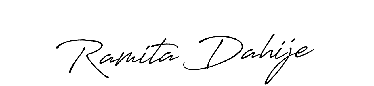 You should practise on your own different ways (Antro_Vectra_Bolder) to write your name (Ramita Dahije) in signature. don't let someone else do it for you. Ramita Dahije signature style 7 images and pictures png