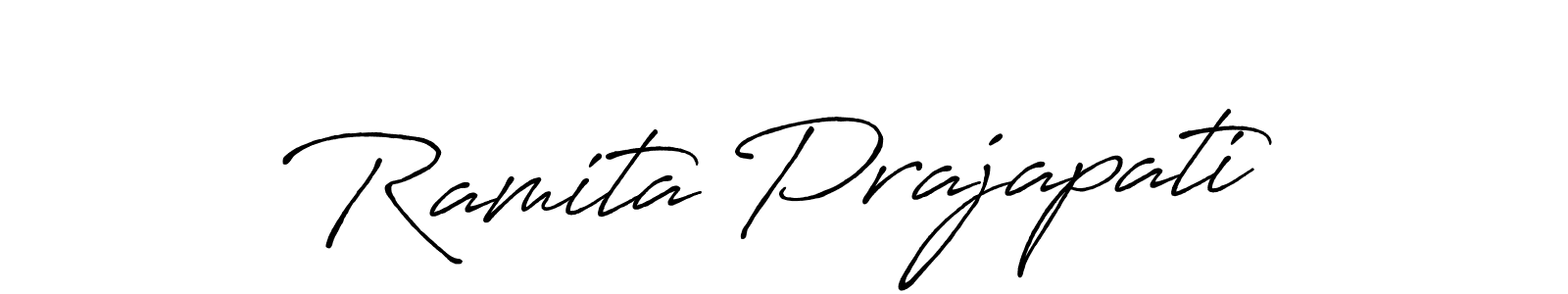 Design your own signature with our free online signature maker. With this signature software, you can create a handwritten (Antro_Vectra_Bolder) signature for name Ramita Prajapati. Ramita Prajapati signature style 7 images and pictures png