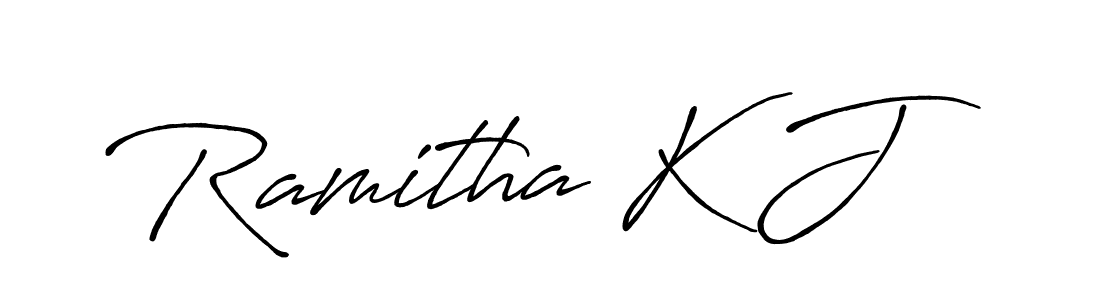 Design your own signature with our free online signature maker. With this signature software, you can create a handwritten (Antro_Vectra_Bolder) signature for name Ramitha K J. Ramitha K J signature style 7 images and pictures png