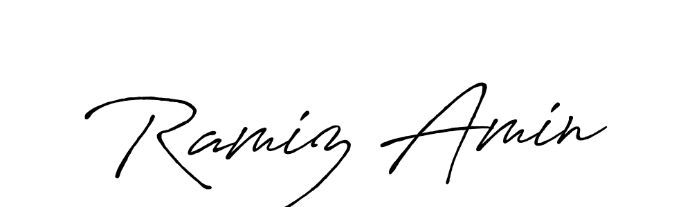 Also we have Ramiz Amin name is the best signature style. Create professional handwritten signature collection using Antro_Vectra_Bolder autograph style. Ramiz Amin signature style 7 images and pictures png