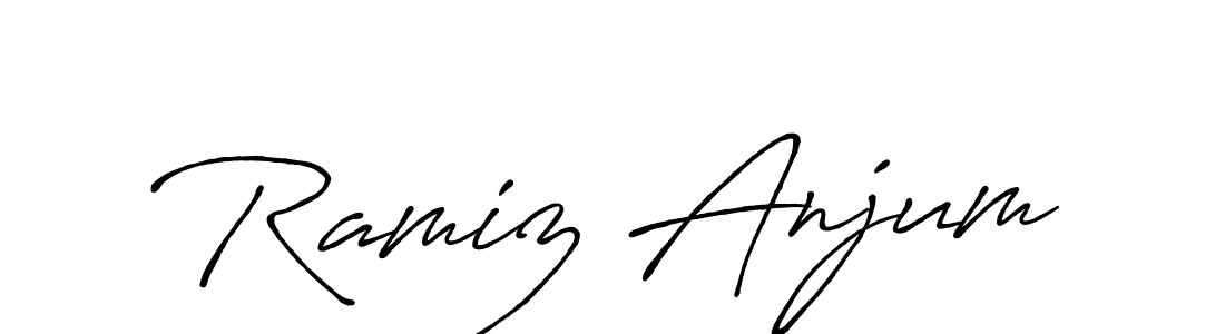 The best way (Antro_Vectra_Bolder) to make a short signature is to pick only two or three words in your name. The name Ramiz Anjum include a total of six letters. For converting this name. Ramiz Anjum signature style 7 images and pictures png