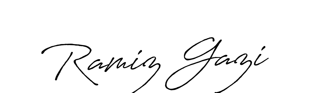 if you are searching for the best signature style for your name Ramiz Gazi. so please give up your signature search. here we have designed multiple signature styles  using Antro_Vectra_Bolder. Ramiz Gazi signature style 7 images and pictures png