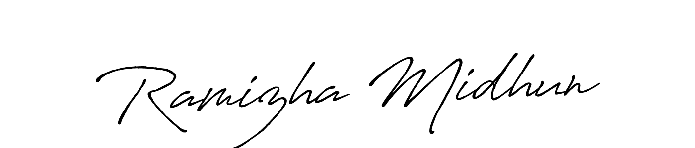 Once you've used our free online signature maker to create your best signature Antro_Vectra_Bolder style, it's time to enjoy all of the benefits that Ramizha Midhun name signing documents. Ramizha Midhun signature style 7 images and pictures png