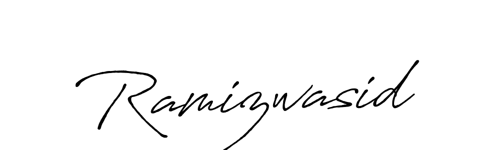 How to make Ramizwasid name signature. Use Antro_Vectra_Bolder style for creating short signs online. This is the latest handwritten sign. Ramizwasid signature style 7 images and pictures png