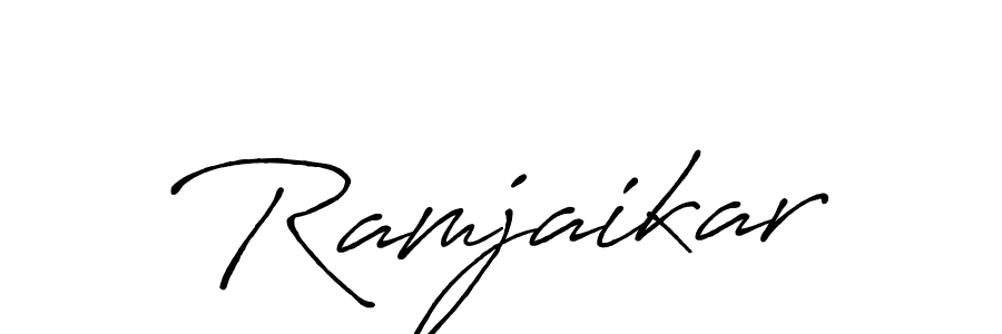 How to make Ramjaikar name signature. Use Antro_Vectra_Bolder style for creating short signs online. This is the latest handwritten sign. Ramjaikar signature style 7 images and pictures png