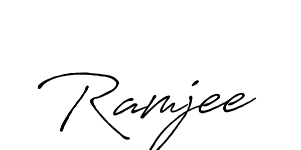 Make a beautiful signature design for name Ramjee. With this signature (Antro_Vectra_Bolder) style, you can create a handwritten signature for free. Ramjee signature style 7 images and pictures png