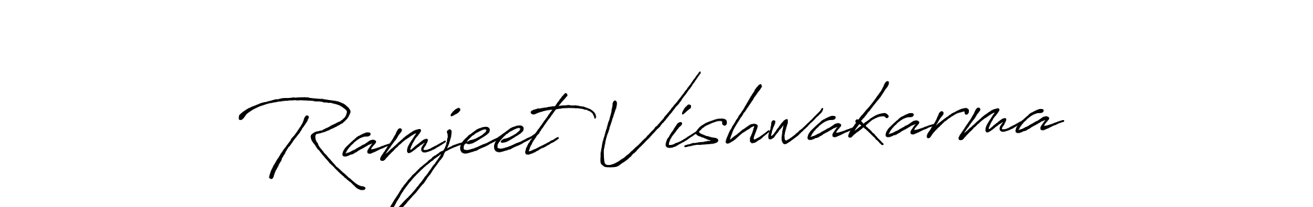 if you are searching for the best signature style for your name Ramjeet Vishwakarma. so please give up your signature search. here we have designed multiple signature styles  using Antro_Vectra_Bolder. Ramjeet Vishwakarma signature style 7 images and pictures png