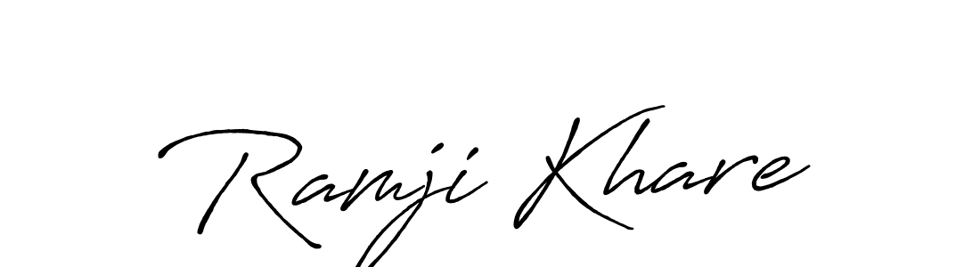 This is the best signature style for the Ramji Khare name. Also you like these signature font (Antro_Vectra_Bolder). Mix name signature. Ramji Khare signature style 7 images and pictures png