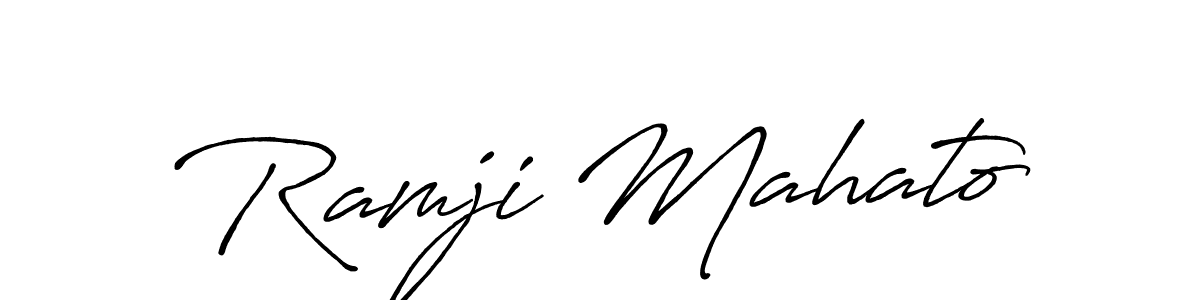 Also we have Ramji Mahato name is the best signature style. Create professional handwritten signature collection using Antro_Vectra_Bolder autograph style. Ramji Mahato signature style 7 images and pictures png