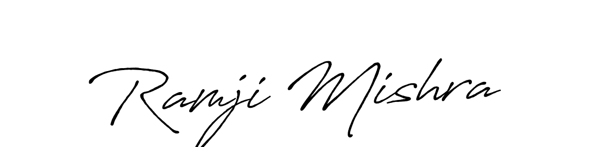 How to make Ramji Mishra signature? Antro_Vectra_Bolder is a professional autograph style. Create handwritten signature for Ramji Mishra name. Ramji Mishra signature style 7 images and pictures png