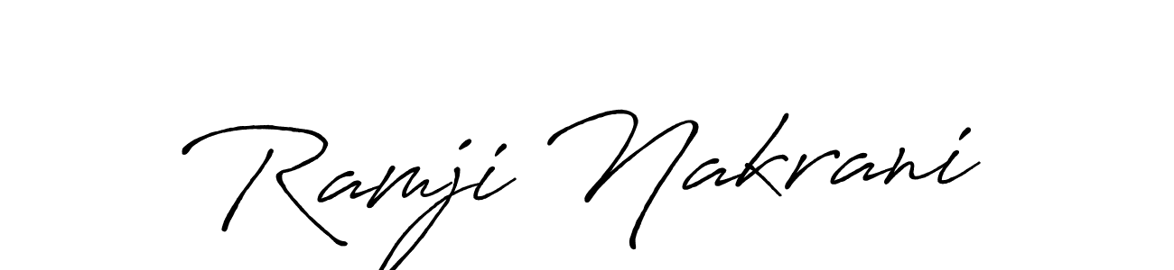 Use a signature maker to create a handwritten signature online. With this signature software, you can design (Antro_Vectra_Bolder) your own signature for name Ramji Nakrani. Ramji Nakrani signature style 7 images and pictures png