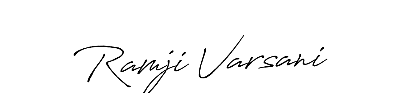 if you are searching for the best signature style for your name Ramji Varsani. so please give up your signature search. here we have designed multiple signature styles  using Antro_Vectra_Bolder. Ramji Varsani signature style 7 images and pictures png