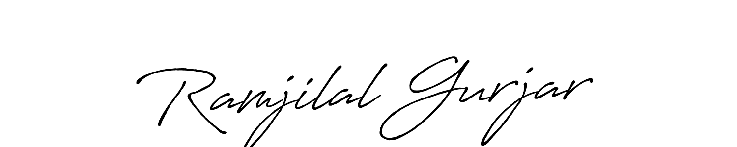 Use a signature maker to create a handwritten signature online. With this signature software, you can design (Antro_Vectra_Bolder) your own signature for name Ramjilal Gurjar. Ramjilal Gurjar signature style 7 images and pictures png