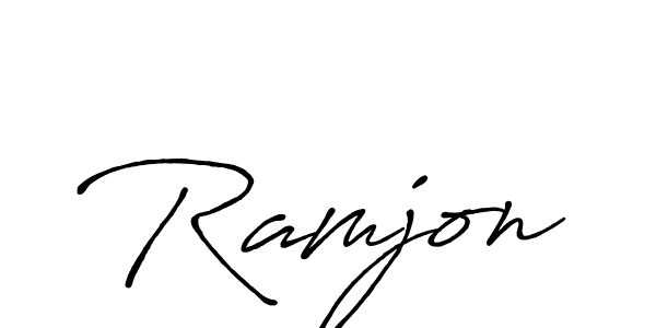 Also we have Ramjon name is the best signature style. Create professional handwritten signature collection using Antro_Vectra_Bolder autograph style. Ramjon signature style 7 images and pictures png