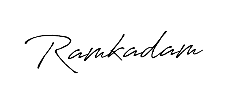 The best way (Antro_Vectra_Bolder) to make a short signature is to pick only two or three words in your name. The name Ramkadam include a total of six letters. For converting this name. Ramkadam signature style 7 images and pictures png