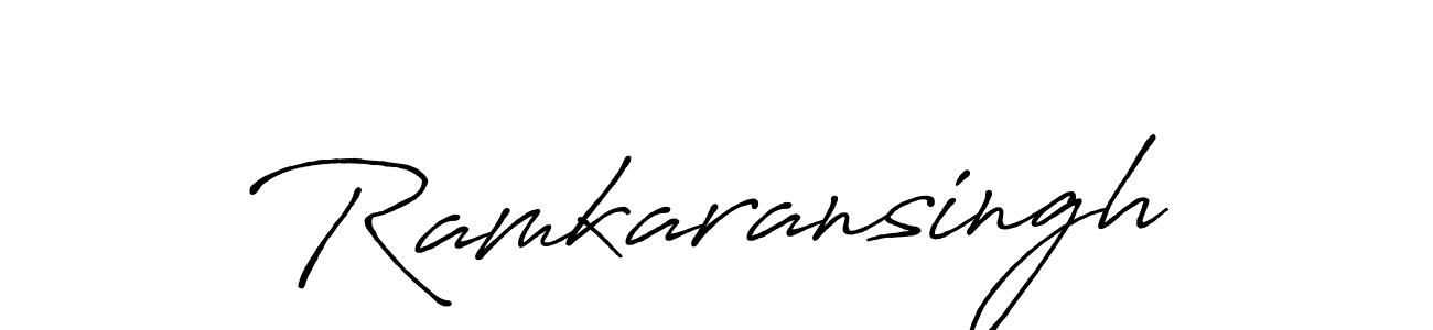 Use a signature maker to create a handwritten signature online. With this signature software, you can design (Antro_Vectra_Bolder) your own signature for name Ramkaransingh. Ramkaransingh signature style 7 images and pictures png