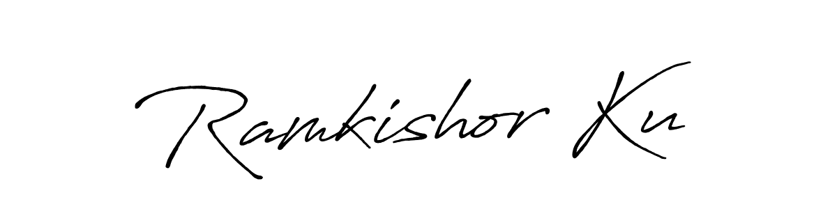Use a signature maker to create a handwritten signature online. With this signature software, you can design (Antro_Vectra_Bolder) your own signature for name Ramkishor Ku. Ramkishor Ku signature style 7 images and pictures png