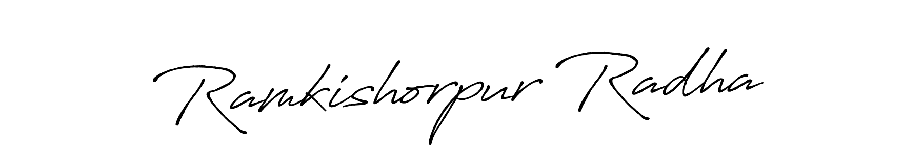 The best way (Antro_Vectra_Bolder) to make a short signature is to pick only two or three words in your name. The name Ramkishorpur Radha include a total of six letters. For converting this name. Ramkishorpur Radha signature style 7 images and pictures png