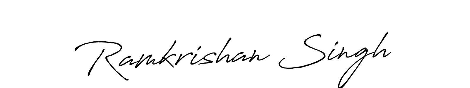 if you are searching for the best signature style for your name Ramkrishan Singh. so please give up your signature search. here we have designed multiple signature styles  using Antro_Vectra_Bolder. Ramkrishan Singh signature style 7 images and pictures png