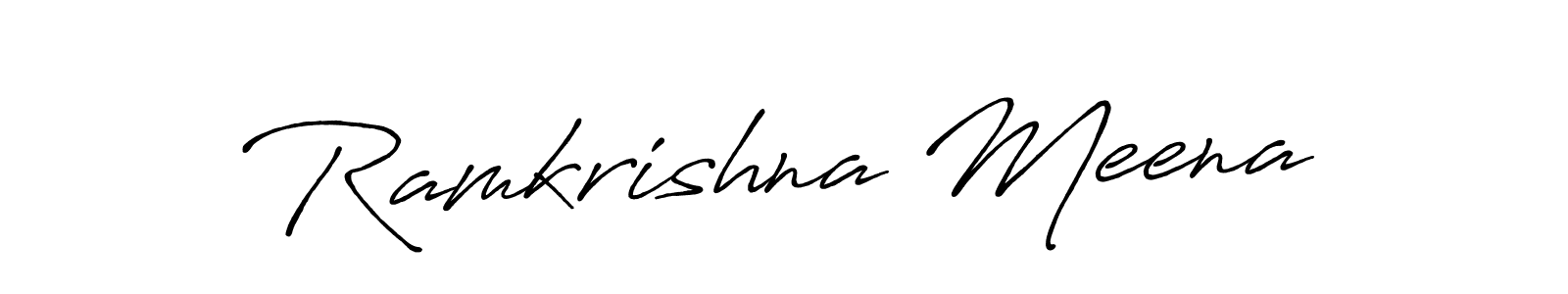 Create a beautiful signature design for name Ramkrishna Meena. With this signature (Antro_Vectra_Bolder) fonts, you can make a handwritten signature for free. Ramkrishna Meena signature style 7 images and pictures png