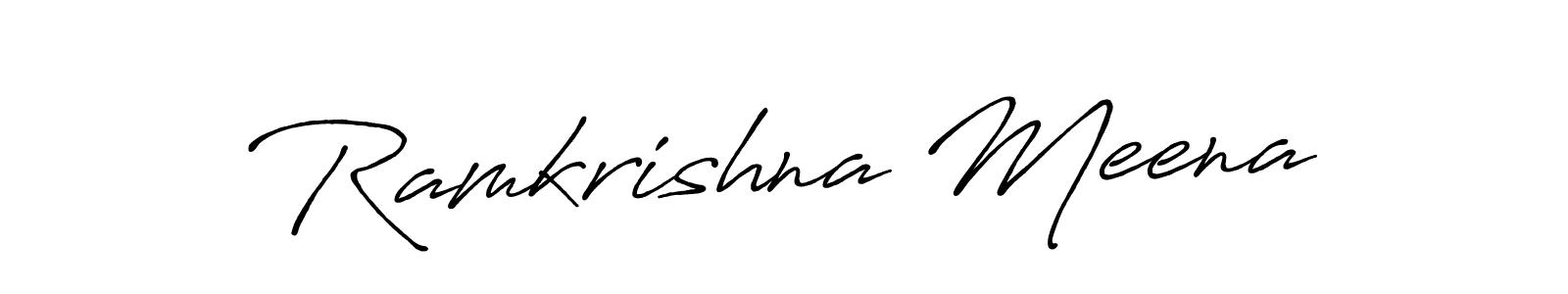 Create a beautiful signature design for name Ramkrishna Meena. With this signature (Antro_Vectra_Bolder) fonts, you can make a handwritten signature for free. Ramkrishna Meena signature style 7 images and pictures png