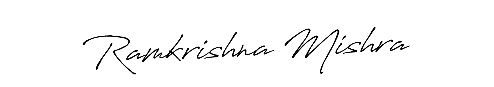 How to make Ramkrishna Mishra name signature. Use Antro_Vectra_Bolder style for creating short signs online. This is the latest handwritten sign. Ramkrishna Mishra signature style 7 images and pictures png