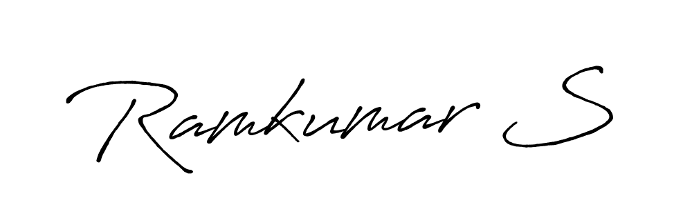 You should practise on your own different ways (Antro_Vectra_Bolder) to write your name (Ramkumar S) in signature. don't let someone else do it for you. Ramkumar S signature style 7 images and pictures png