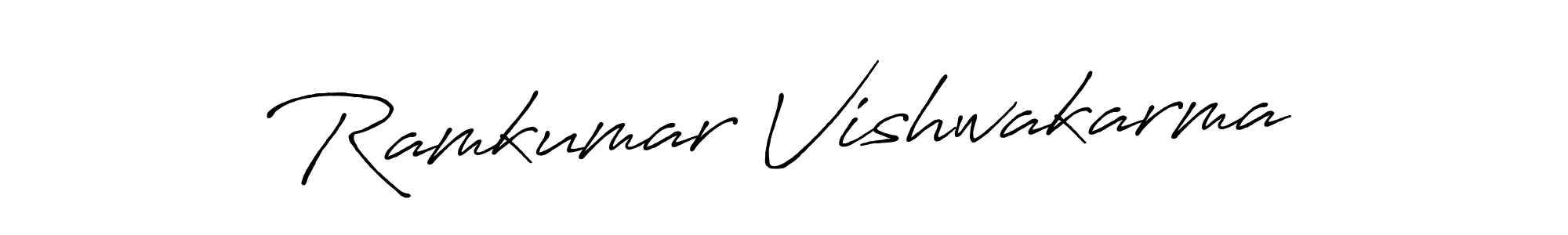 Create a beautiful signature design for name Ramkumar Vishwakarma. With this signature (Antro_Vectra_Bolder) fonts, you can make a handwritten signature for free. Ramkumar Vishwakarma signature style 7 images and pictures png