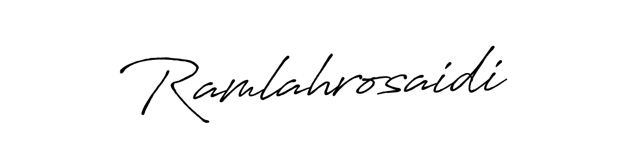 This is the best signature style for the Ramlahrosaidi name. Also you like these signature font (Antro_Vectra_Bolder). Mix name signature. Ramlahrosaidi signature style 7 images and pictures png