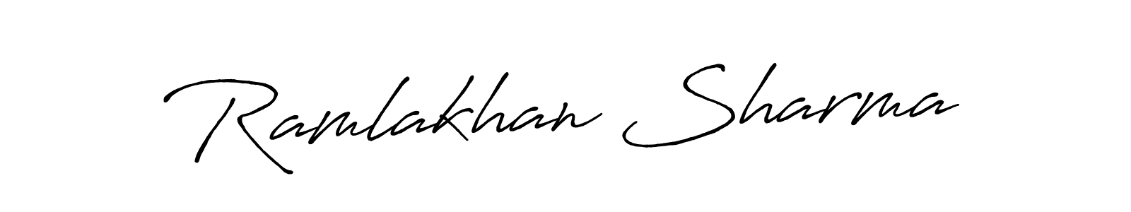 How to make Ramlakhan Sharma name signature. Use Antro_Vectra_Bolder style for creating short signs online. This is the latest handwritten sign. Ramlakhan Sharma signature style 7 images and pictures png