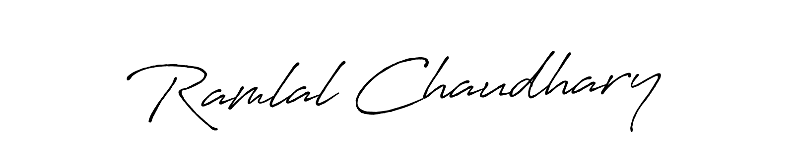 Design your own signature with our free online signature maker. With this signature software, you can create a handwritten (Antro_Vectra_Bolder) signature for name Ramlal Chaudhary. Ramlal Chaudhary signature style 7 images and pictures png