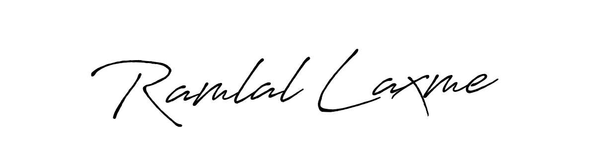 How to make Ramlal Laxme name signature. Use Antro_Vectra_Bolder style for creating short signs online. This is the latest handwritten sign. Ramlal Laxme signature style 7 images and pictures png